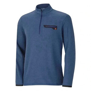 [M]Adidas Blue 1/4 Pull  Over Performance Sweatshirt